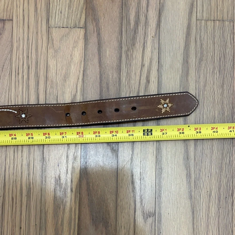 Nocona Ladies Embossed Brown Belt with Cross Buckle